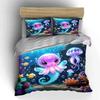 Underwater Fantasy Jellyfish Set Perfect For Ocean-Themed Decorations, Kids' Rooms. Exquisite Three-Piece Bedding Set Gift