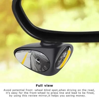 Car Blind Spot Mirror Rearview Mirror Convex Mirror 360 Rotation Adjustable Front Wheel Mirror Assisted Rearview Mirror