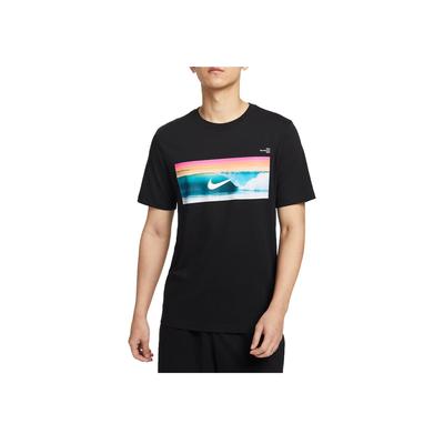 Moda Desportiva Confortável Simples Cor Sólida Camiseta Manga Curta Masculina Tops Preto HJ0761-010