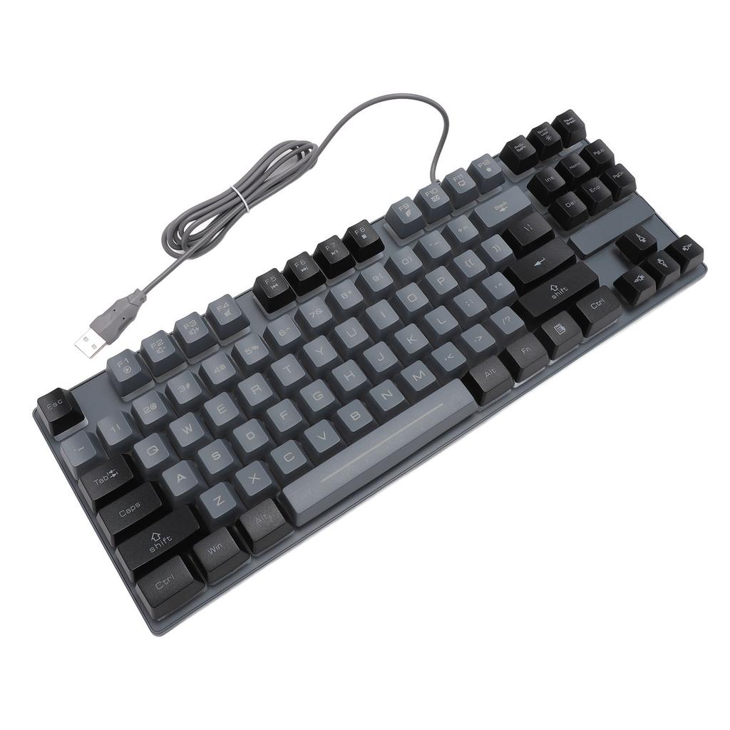 Gaming Keyboard 87 Keys ABS Keycaps RGB Backlit Contrast Color Multimedia Control Wired Keyboard