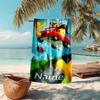 Personalized customized proof beach towel with Wobbly Life pattern - soft, absorbent,quick-drying,perfect swimming,camping&bathing