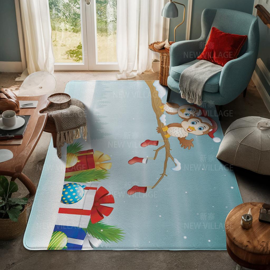 House Entrance Carpet Home Door Mat Living Room Bath Foot Bathroom Non-slip Water Absorption Rugs Bath Merry Christmas Winter