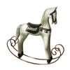 Nordic Retro Distressed Wooden Rocking Horse Ornament for Home and Children's Room Decor.
