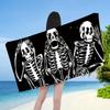 Totenkopf Strandtuch, Super Saugfähiges Mikrofaser Leichte Schnell Trocknende Sonnencreme Decke für Camping Outdoor Sommerreisen