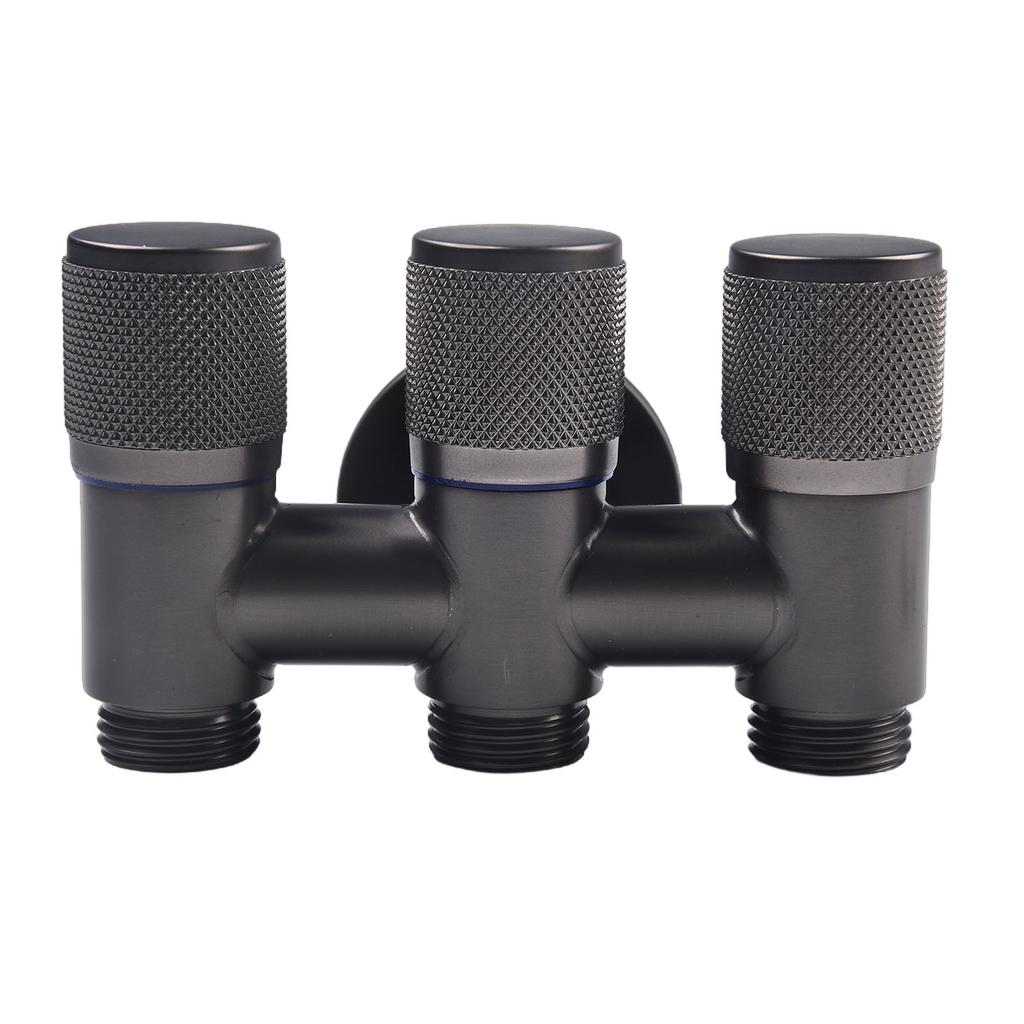 Heavy Duty 1 In Three Out Water Diversion Valve Separate Rotary Switch Control Compatible with Bathroom Toilet Bidet Sprayers