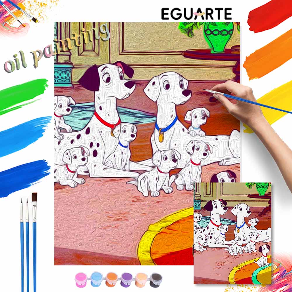 Disney 101 Dalmatians oil painting kit digital painting art handmade diy home room decorations