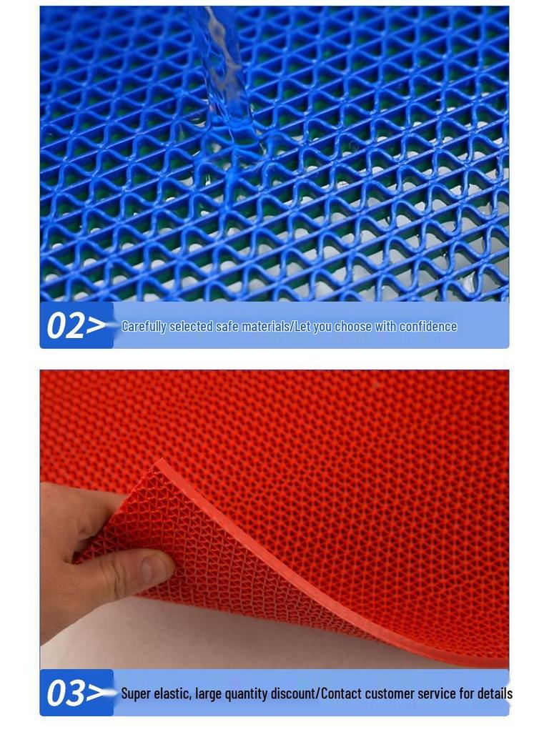 3.5mm Non-Slip Waterproof PVC Mesh Floor Mat for Bathroom, Toilet, Outdoor & Pool Areas