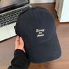 Hat Women's peaked cap Spring and summer letter embroidered baseball cap Large head circumference Show face Small sun hat Men
