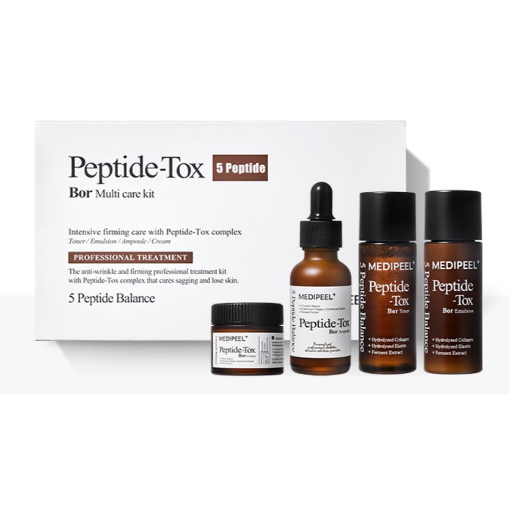 

MEDIPEEL Набір для мульти-догляду Peptide Tox Bor (30 мл x 3 шт. / 50 г) | Преміальний набір для догляду за шкірою проти старіння з Волюфіліном