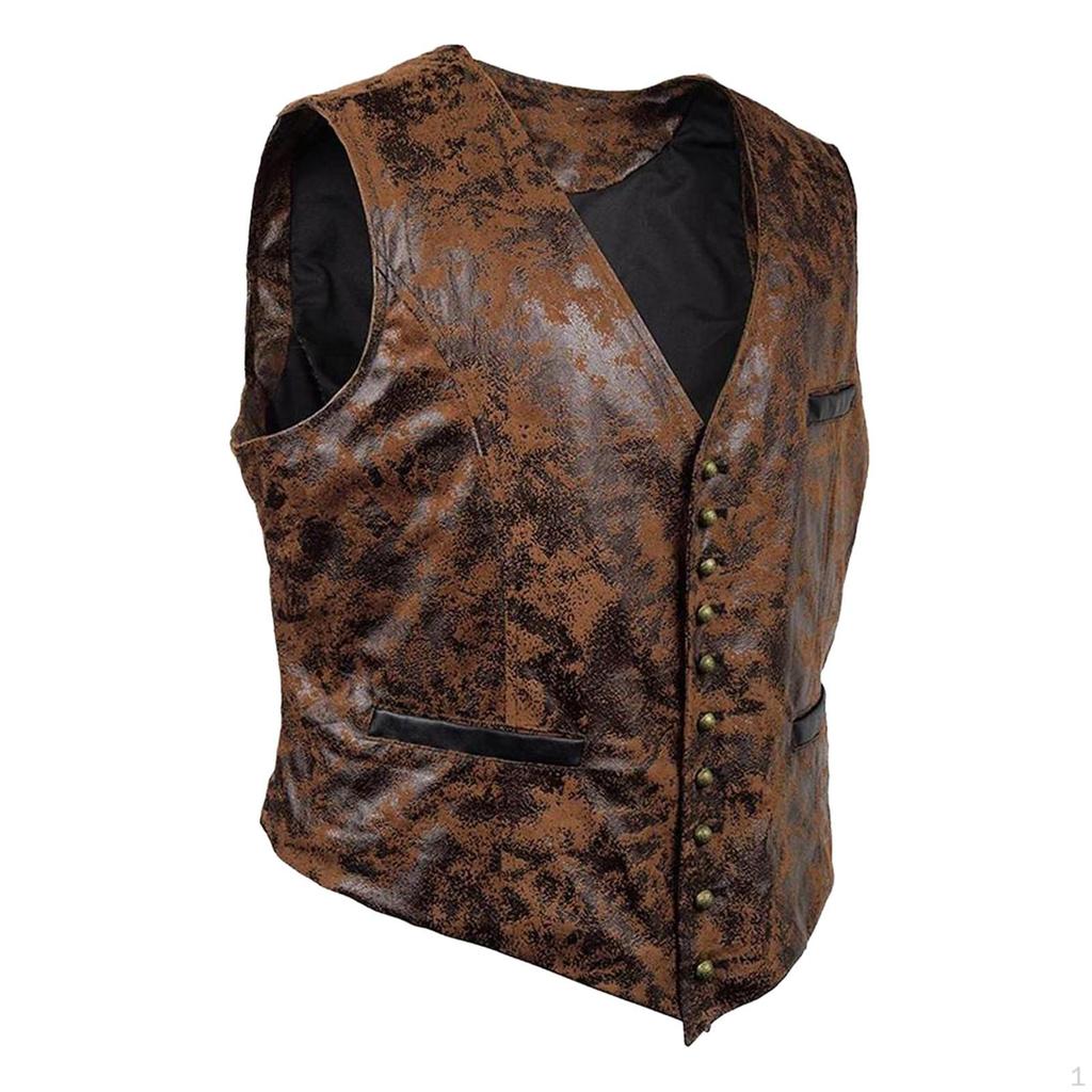 Steampunk Cowboy Waist Coat Vest Adults Dance Outfit for Roles Play Dressing Up