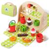 Wooden Educational Toy Ice Cream Pet Hospital Afternoon Tea Portable Set Bag Pretend Play Series Three Options Available