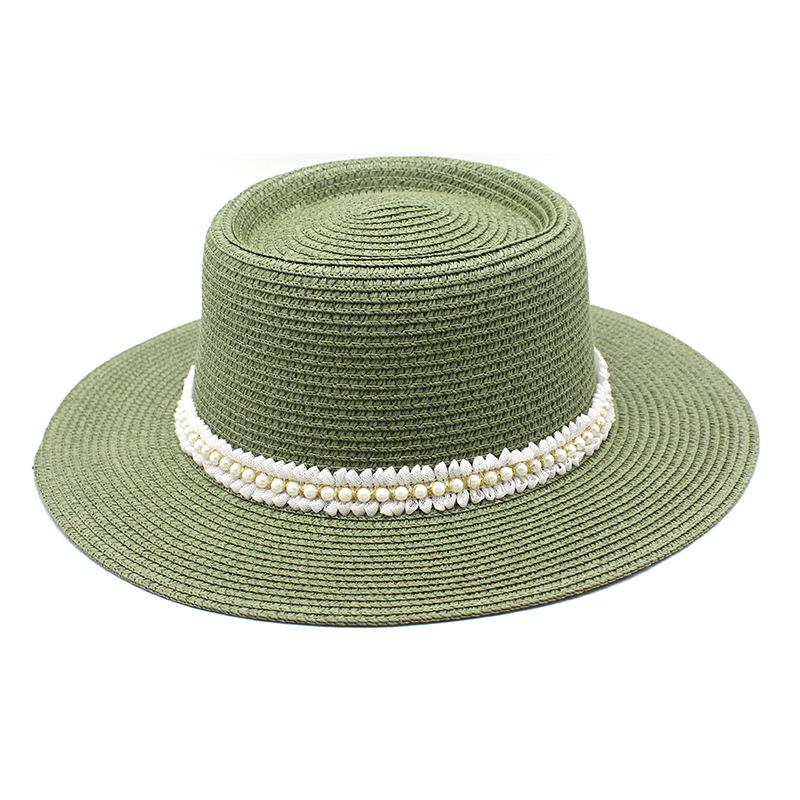 Ladies Pearl Lace Top Hat Outdoor Leisure Beach Hat Simple Personality Sun Hat