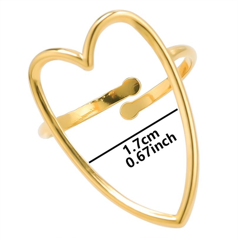 1/5Ppcs/Lot Real Gold Plated Stainless Steel Rings For Women Men Accessories Open Adjsutable Chunky Butterfly Heart Ring Anillos