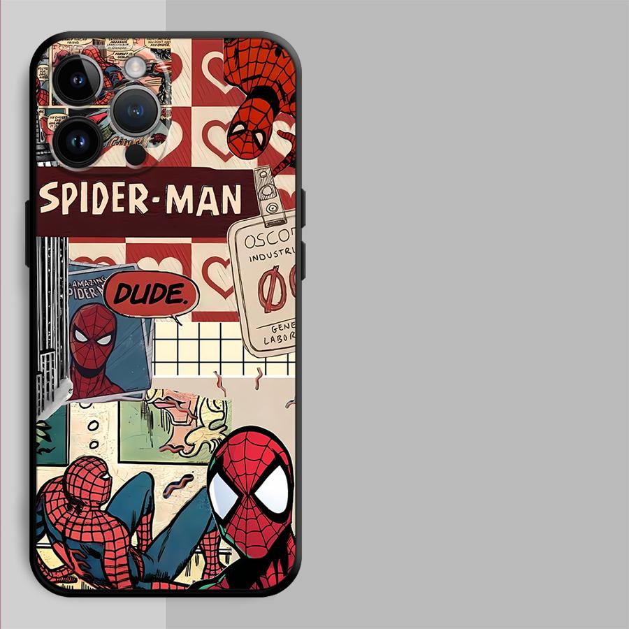 Phone Case for Apple iPhone 14 XR XS MAX 17 Pro Max 13 15 Pro 7 8 12 16 11 Air Funda Phone Cover Marvel Spider Man Venom