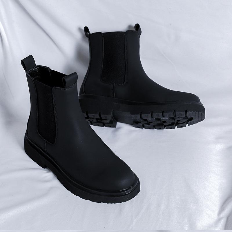 2025 Chelsea boots men's British style overalls leather shoes men's autumn and winter trend Martin boots 9886-R