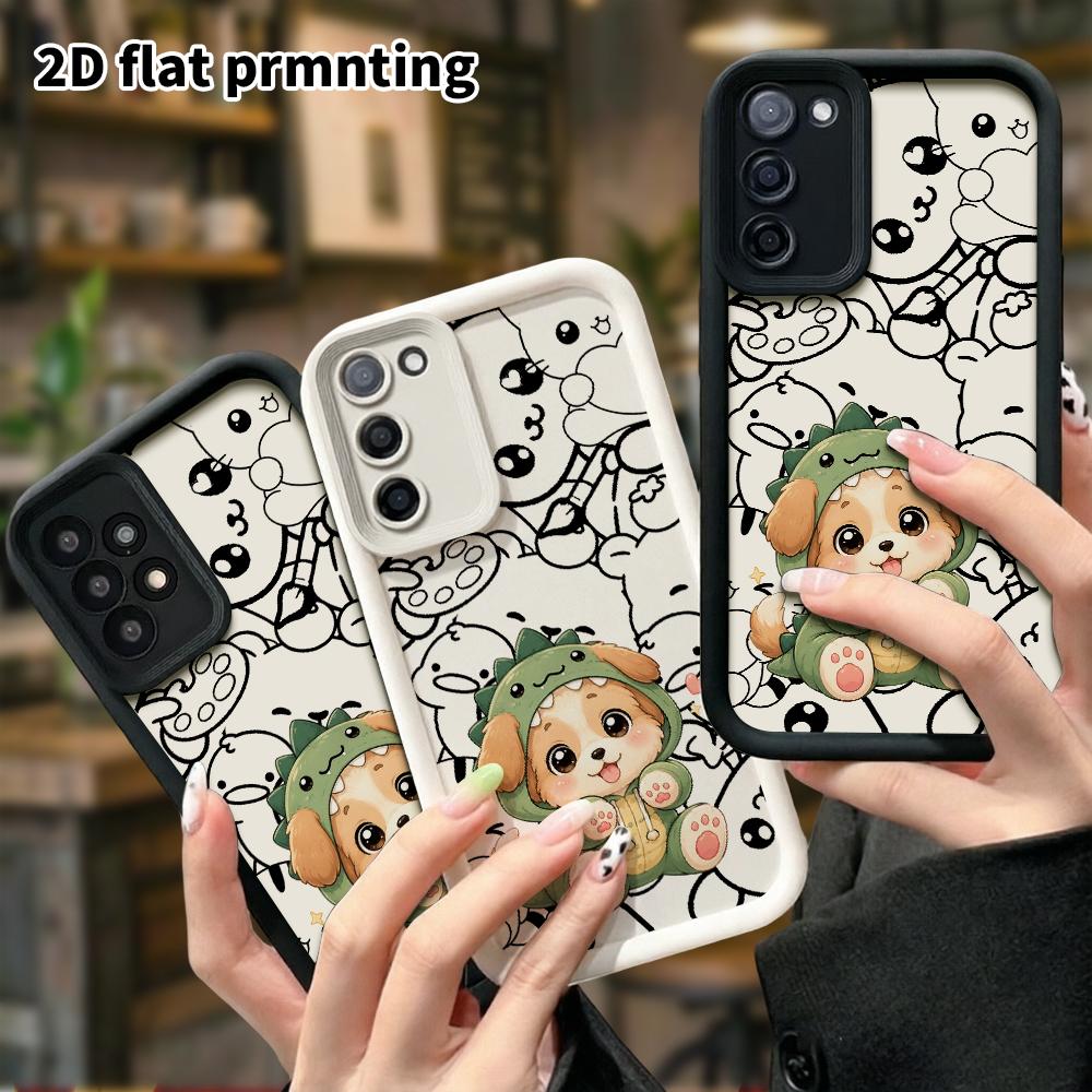 Phone case: 2D flat, suitable for Samsung Galaxy A34 A35 M05 M06 S20 S22 S21 FE Plus 5G protective case, onesie puppy, perfect holiday gift for Christ
