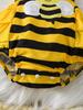 Bee-Themed Summer Romper with Peek-a-Boo Skirt & Headscarf for Newborns & Toddlers