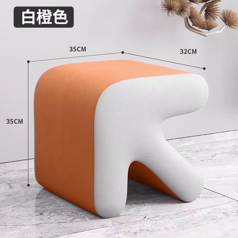 Light Luxury Stool Dual Use Multiple Colors Chairs Hallway Ottoman Living Room Furniture for Both Adults and Children