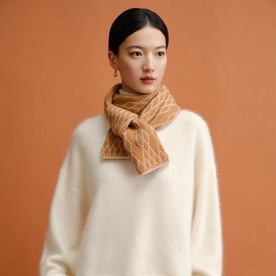 WENSLI Women's Pure Wool Scarf - Interlaced Time Design