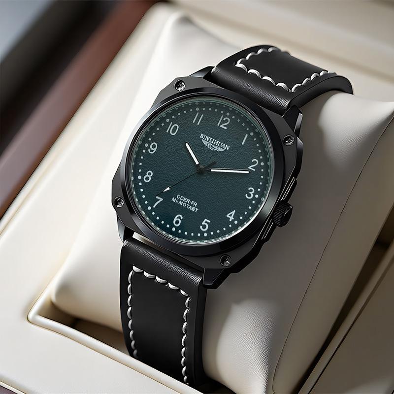 

Мужские часы JYL Классические Водонепроницаемые Модные Кожаный Ремешок [Men s Black] античный белый