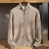 Wool Zipper Cardigan Men'S Semi-Turtleneck Winter Thickened Cashmere Sweater Business Casual Knitted Sweater Jacket