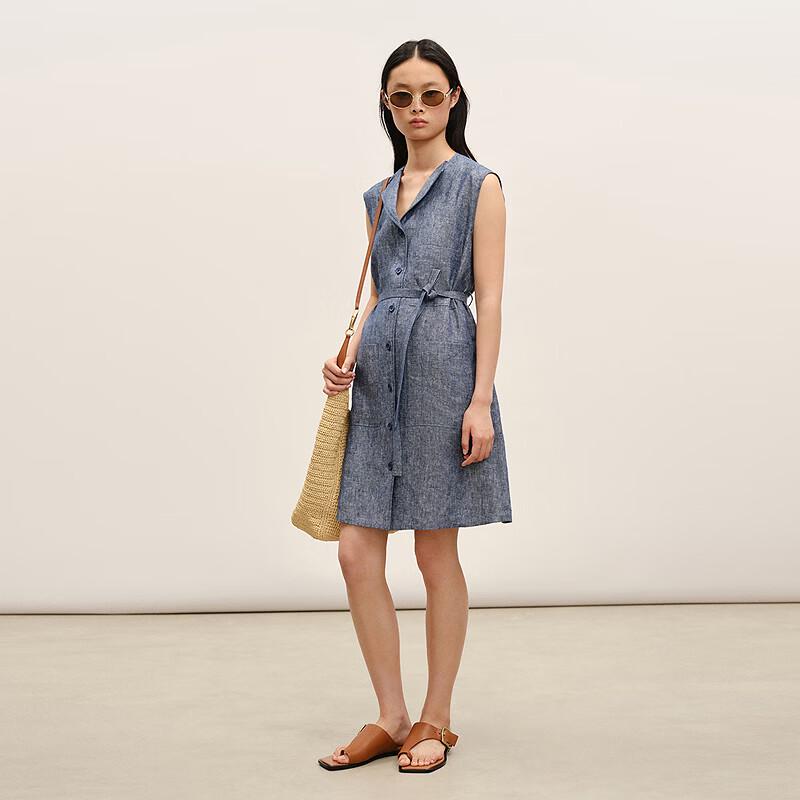 Less 2026 Summer Lapel Sleeveless Dress