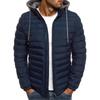 Men's Solid Color Fashionable Hooded Cotton Jacket