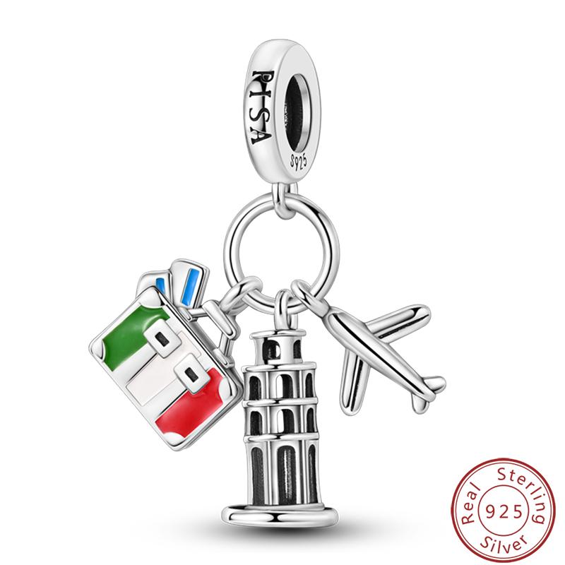 Love Traveling Copper Backpack Suitcase Luggage Camera Airplane Charms 3Mm Diy Fine Jewelry Making