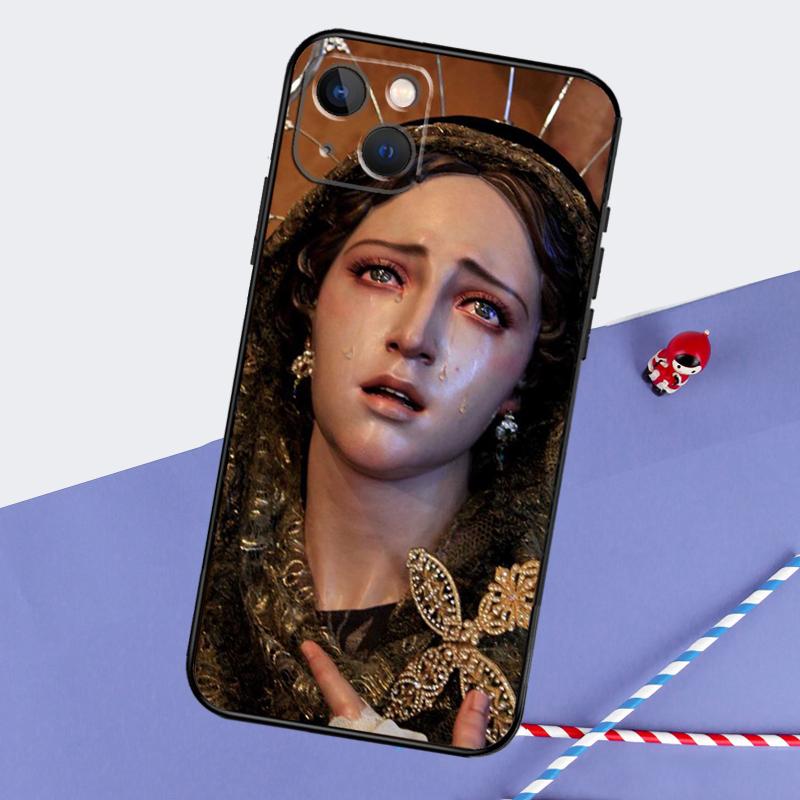 Virgin Mary Phone Case For iPhone 16 Pro Max 11 12 13 14 15 Pro Max Mini XR 16 15 Plus 16e Cover Shell