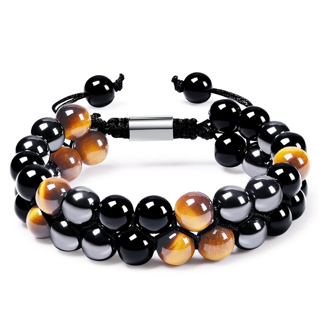 Bracelets Woven From Natural Stones For Men And Women