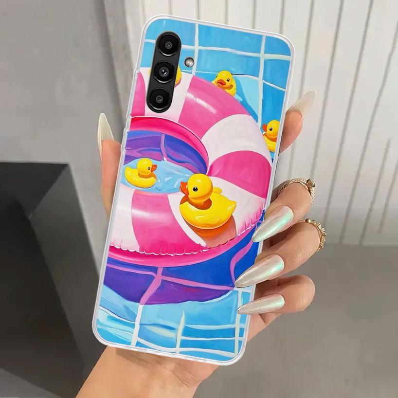 Rubberen Eendjes Zwembad Telefoonhoesje voor Samsung Galaxy A17 A16 A37 A26 A36 A57 A56 A15 A25 A35 A55 A14 A24 A34 A54 A13 A23 A33