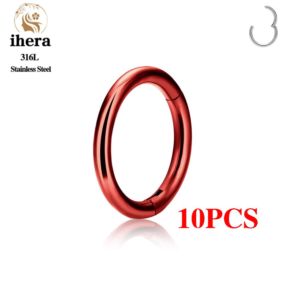 1/10PCS Stainless Steel Round Small Nose Ring Hoop 16G 18G 20G Hinged Segment Tragus Septum Cartilage Piercing Body Jewelry