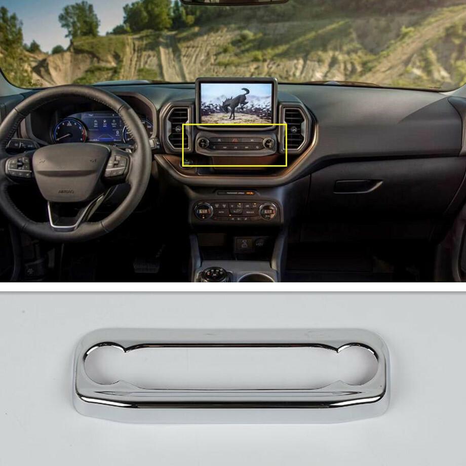 For Ford Bronco Sport 2021 2022 Chrome Interior Center Console Button Panel Trim