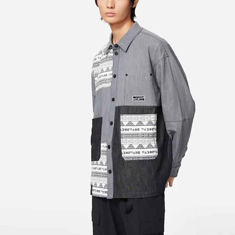 Li-Ning Wade Series Spliced Design Single-Breasted Casual Jacket Men Jackets Dark-Grey AFDS781-1