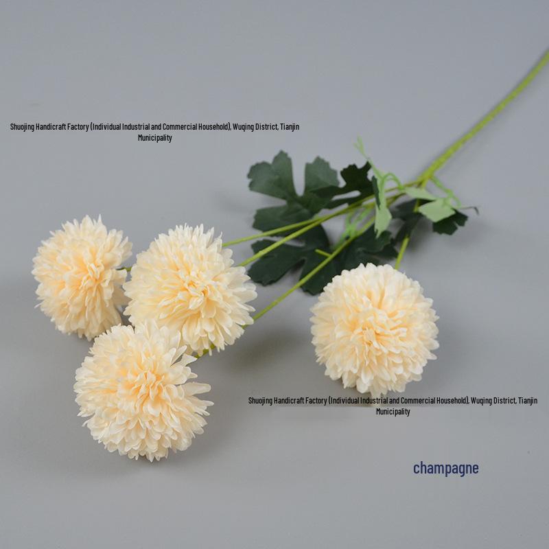 4-Head Artificial Chrysanthemum Stem for Wedding and Indoor Decoration