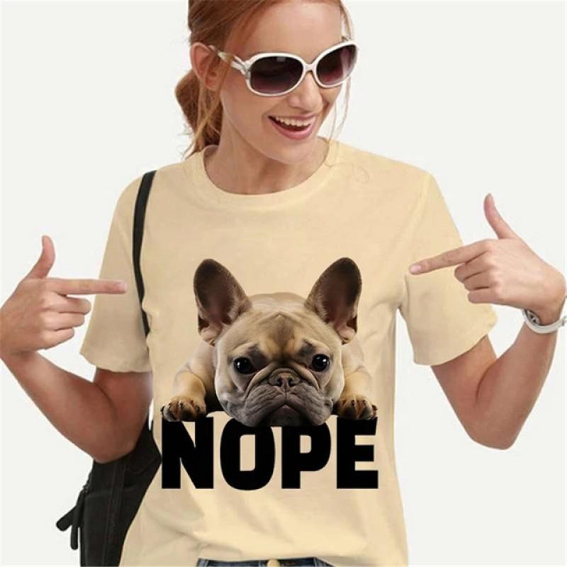 T Shirt for Women Teens Tees French Bulldog Printing Multi Color Unisex Clothes Vintage Men's Streetwear Daily Style Fashion