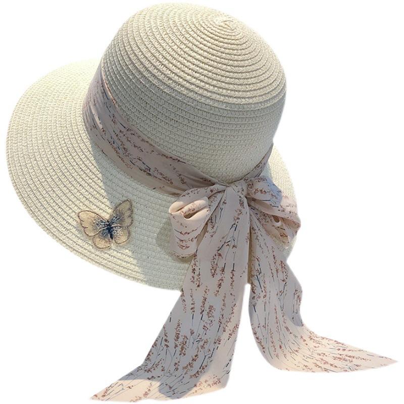 2025 New Spring and Summer Straw Hat Comfortable Women's Beach Hat Straw Braid Hot Selling Bow Sun Hat Sunshade Hat