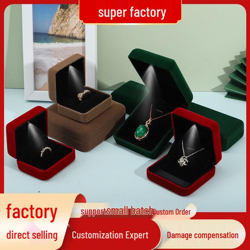 Creative LED Velvet Jewelry Storage Box for Rings, Pendants, Necklaces, Bracelets, and Bangles.