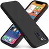 Case for iPhone 13 Case Silicone Matte Black Back Slim + 9H Glass