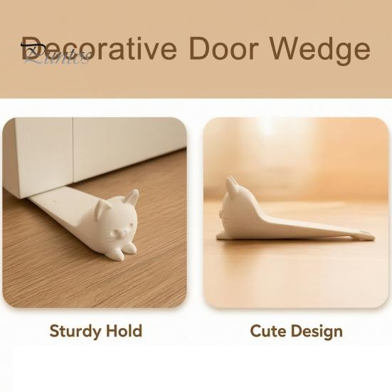 Wear Resistant Door Stop 3D Printed Lying Cat Doorstop, Decorative Kitten Stopper Wedge, Animal Anti-slip Floor Carpet Doorstop for Home Living