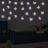 Night Glow Pink Gradient Butterfly Wall Decal  Self-adhesive and Removable, Water-resistant  for Bedroom Wall Decoration
