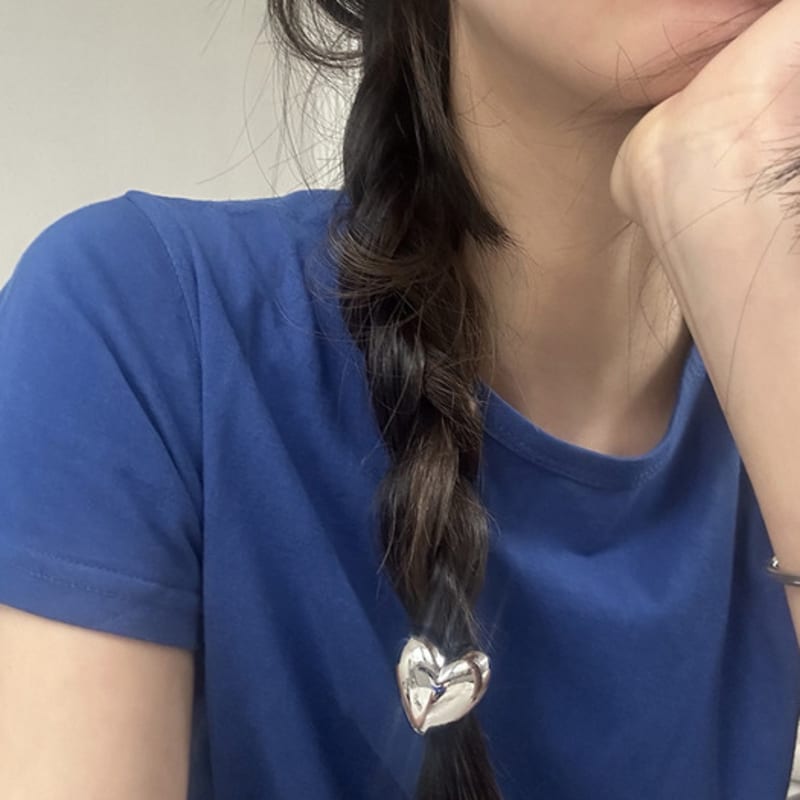 

mosxe [Mosxe]Серебряная резинка для волос с сердечком silver