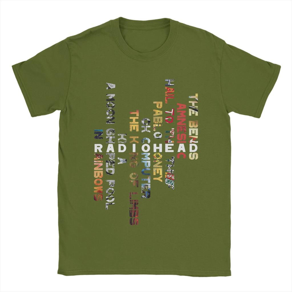 Radiohead In Rainbows T-Shirts für Herren Reiner Baumwoll-Vintage-T-Shirts Rundhals-T-Shirts Kurzarm Kleidung Sommer