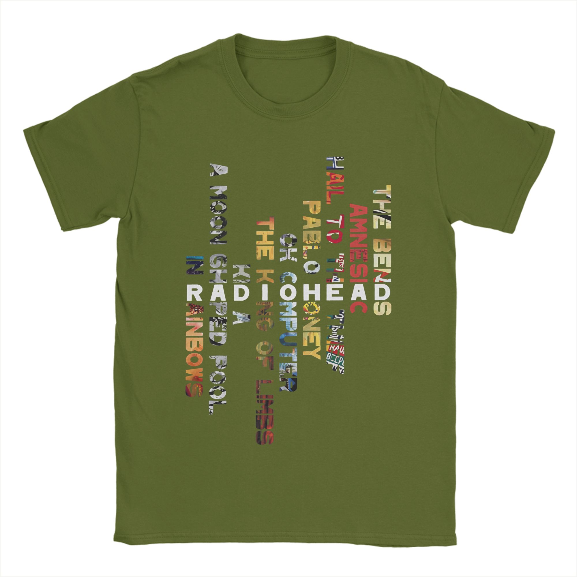 

Футболки Radioheads In Rainbows для чоловіків З чистої бавовни Винтажні футболки З круглим вирізом Футболки З коротким рукавом Одяг Літо M
