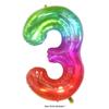 Balon Folie Număr Jelly Gradient Curcubeu de 40 de Inchi pentru Decorațiuni de Ziua de Naștere