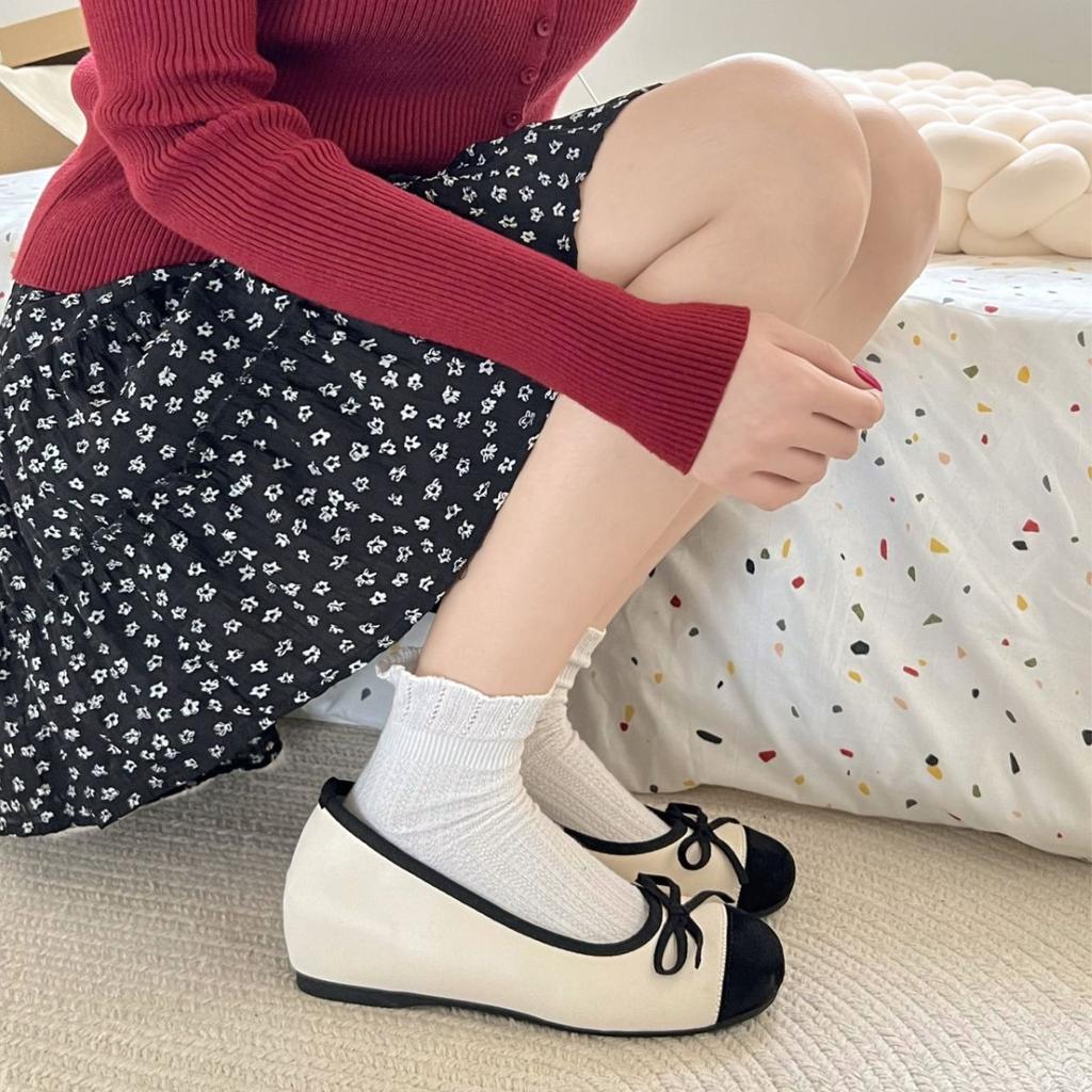 French Retro Soft-soled Single Shoes Silver Women's Shoes Summer Ladyshoes Evening Bow Red Flats Ballet Shoes