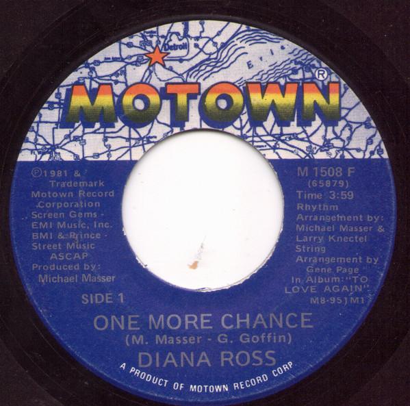 7inch Record DIANA ROSS - One More Chance M1508F Motown 1981 US Soul/Funk Used