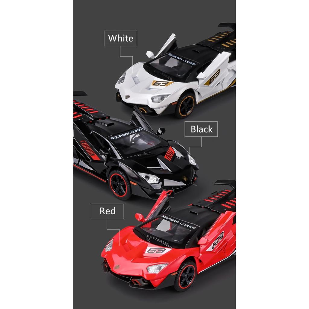 1/32 Lamborghini Aventador SC18 Alston Alloy Racing Car Model Diecasts Metal Toy Sports Car Model Simulation Sound Light Toy Gift