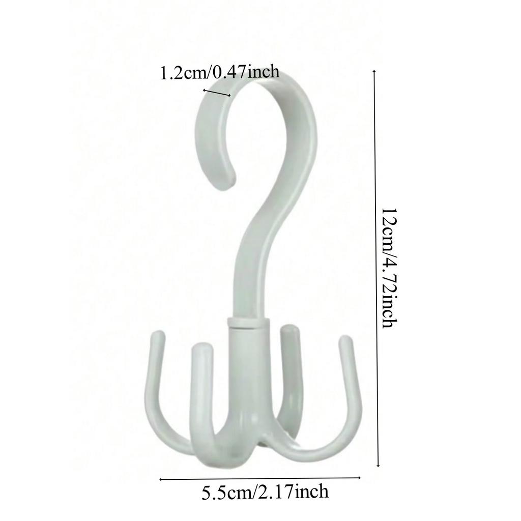 8pcs Creative Multifunctional Rotatable Four Claw Hooks Coat Hanging Bags Scarf Wardrobe Storage Hangers Doorway Hangers Bags