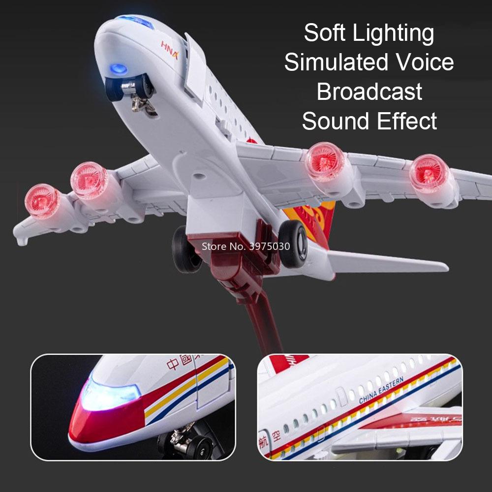 1:32 Alloy Large Airliner Miniature Models Toys Light Music Foldable Wheel A380 China Eastern Sichuan Airlines Child Adult Gifts
